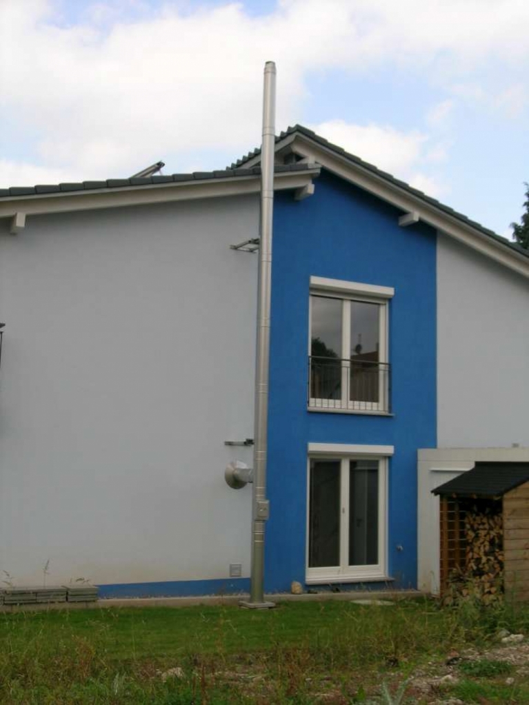 Edelstahlschornstein matt / Ofenbau Erhard Nußbaumer